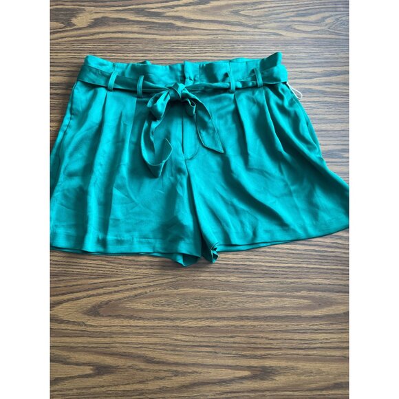 Worthington emerald green zip front shorts with belt size 16 NWOT - Picture 1 of 8